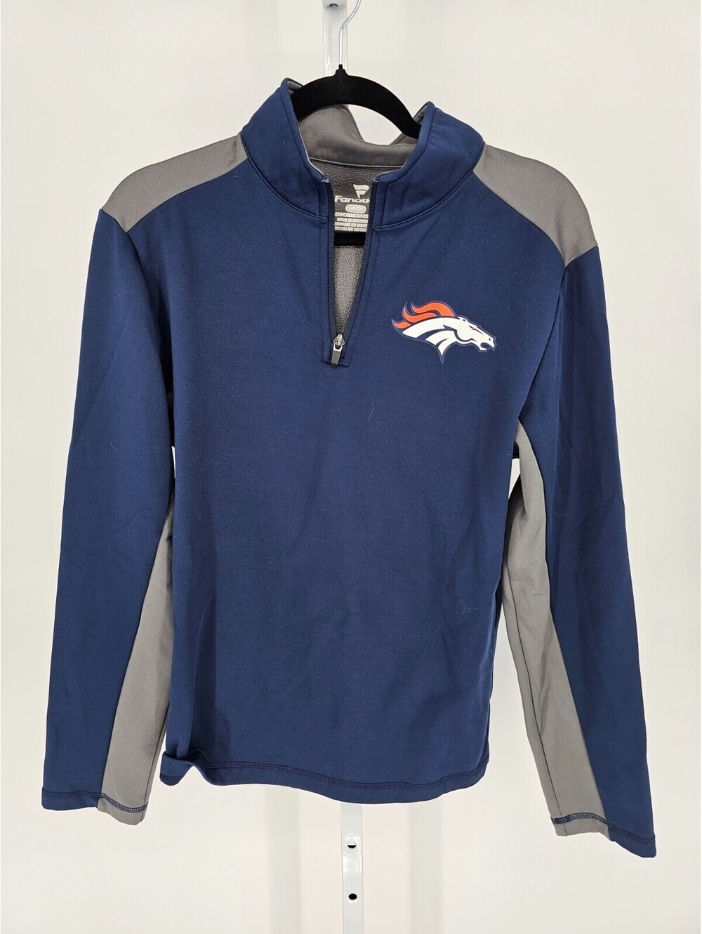 Denver Broncos NFL Mens Sz S 1/4 Zip Pullover Jacket by Fanatics Blue Football